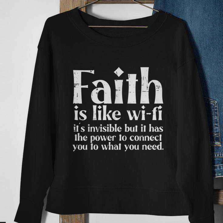 Faith Is Like Wifi God Jesus Religious Christian Men Women Sweatshirt Gifts for Old Women