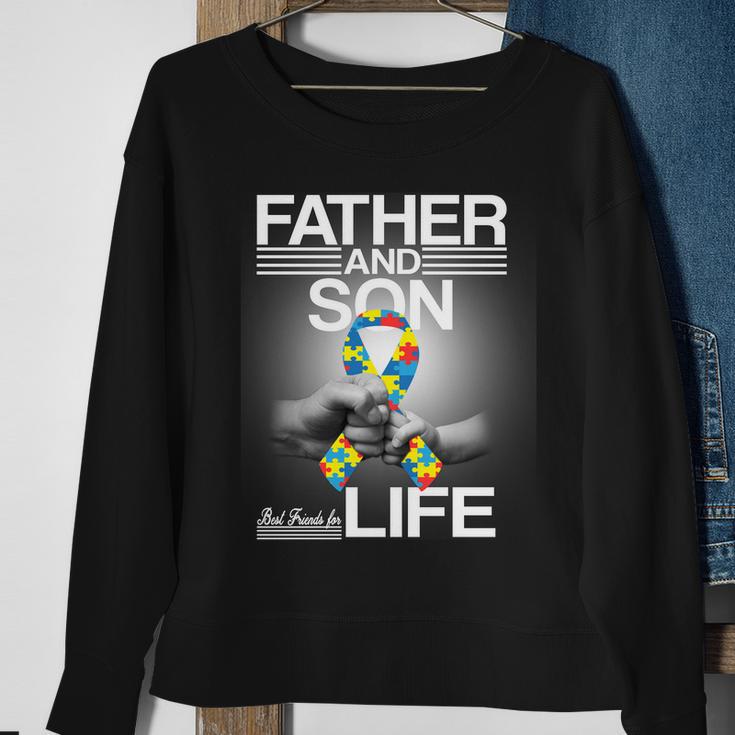 Father Son Best Friends For Life Autism Awareness Tshirt Sweatshirt Gifts for Old Women