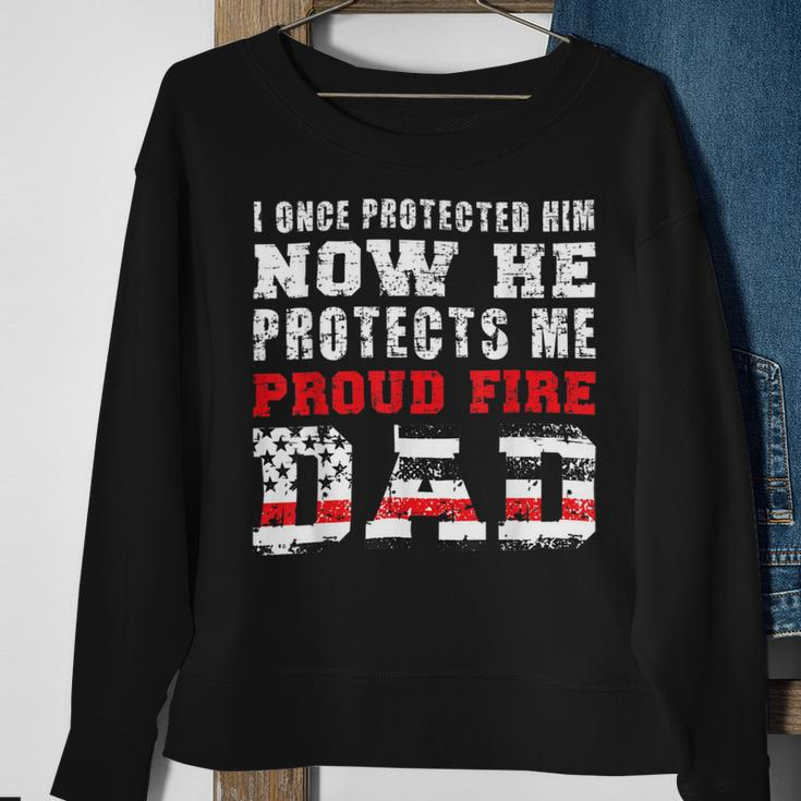 Firefighter Proud Fire Dad Fireman Father Of A Firefighter Dad Sweatshirt Gifts for Old Women