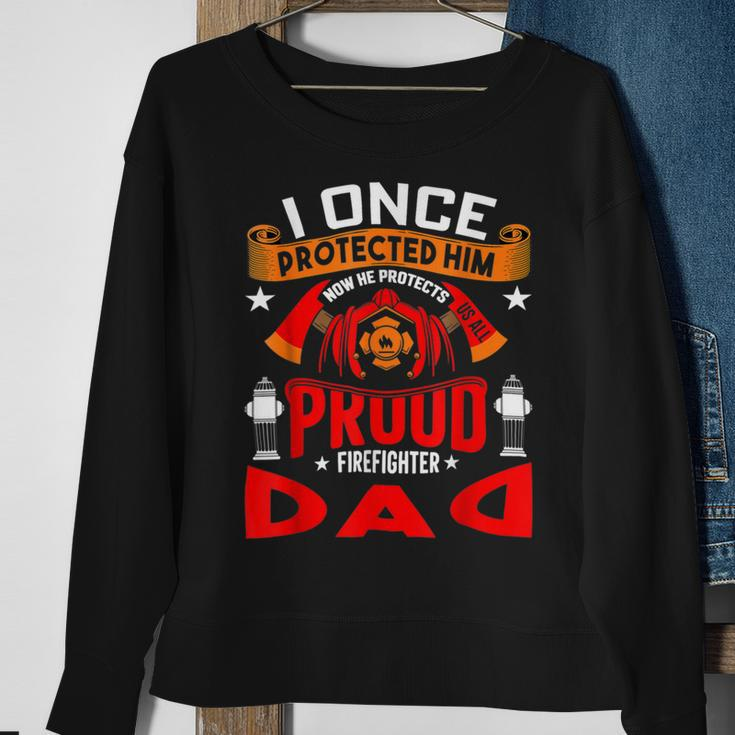Firefighter Proud Firefighter Dad Sweatshirt Gifts for Old Women
