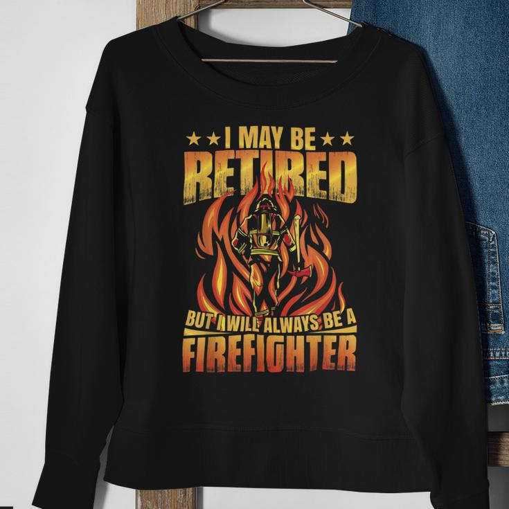 Firefighter Retired Firefighter Fire Truck Grandpa Fireman Retired Sweatshirt Gifts for Old Women