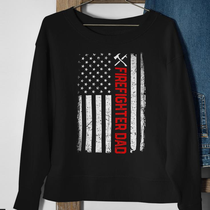 Firefighter Retro American Flag Firefighter Dad 4Th Of July Fathers Day Sweatshirt Gifts for Old Women