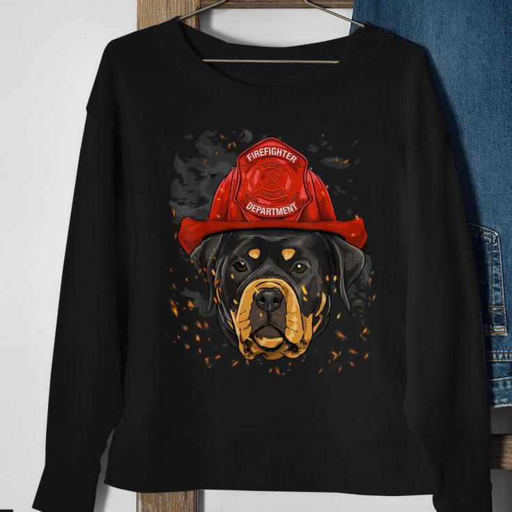Firefighter Rottweiler Firefighter Rottweiler Dog Lover Sweatshirt Gifts for Old Women