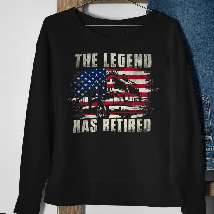 Firefighter The Legend Has Retired Fireman Firefighter _ Sweatshirt Gifts for Old Women