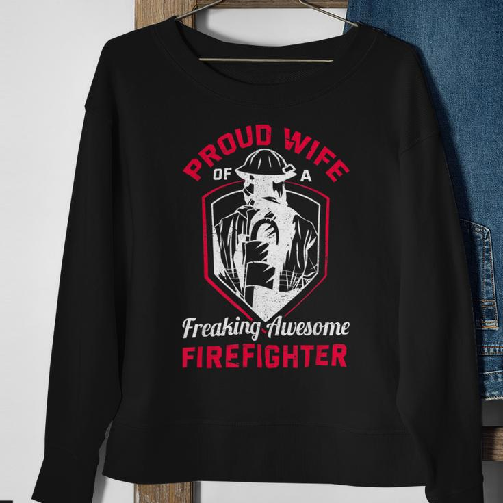 Firefighter Wildland Fireman Volunteer Firefighter Wife Fire Department V2 Sweatshirt Gifts for Old Women