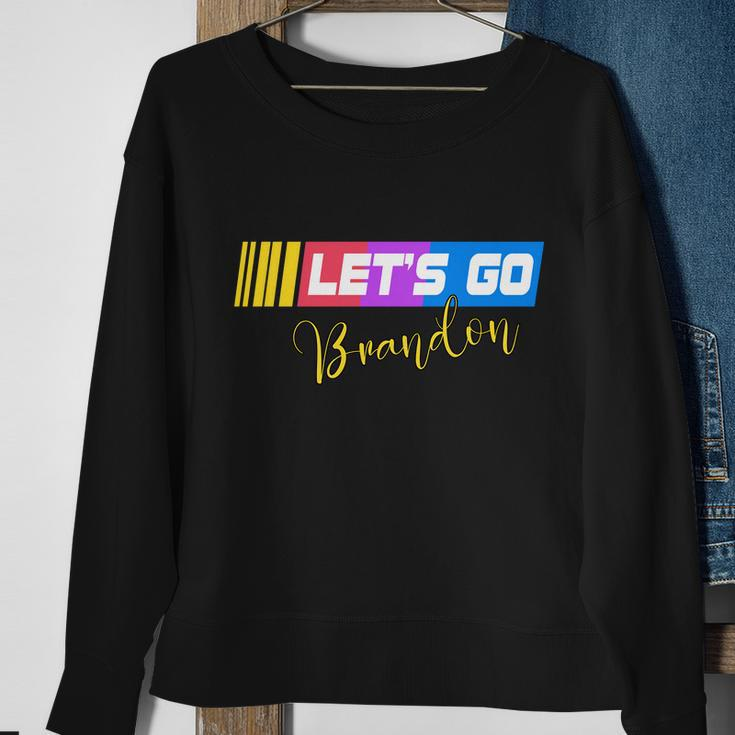 Fjb Lets Go Brandon Anti Biden Chant Racing Logo Tshirt Sweatshirt Gifts for Old Women