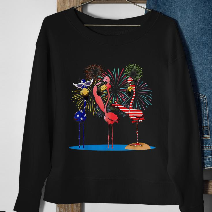 Flamingo 4Th Of July American Flag Flamingo Independence Sweatshirt Gifts for Old Women