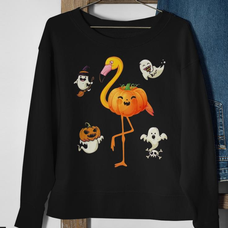 Flamingo Pumpkin Halloween Bird Lover Gifts For Girls And Boys Tshirt Sweatshirt Gifts for Old Women