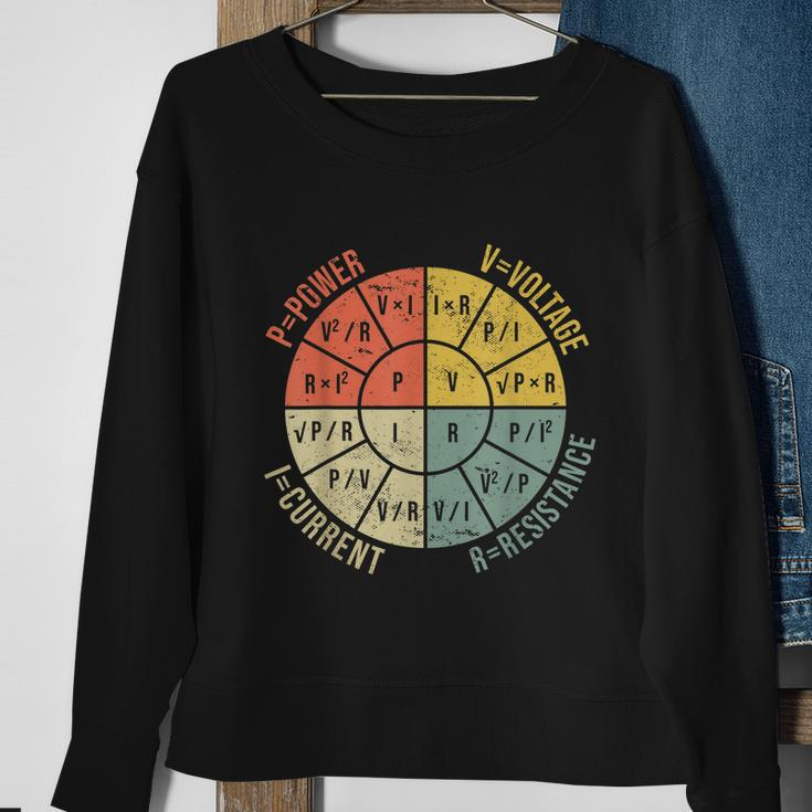 Formula Wheel Electrical Engineering Electricity Ohms Law Sweatshirt Gifts for Old Women