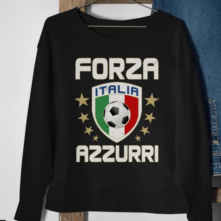 Forza Azzurri Italia Italy Shield Logo Soccer Team Sweatshirt Gifts for Old Women