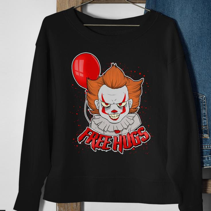 Free Hugs Scary Clown Funny Sweatshirt Gifts for Old Women