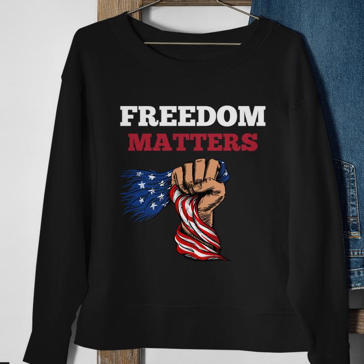 Freedom Matters Fist American Flag Sweatshirt Gifts for Old Women