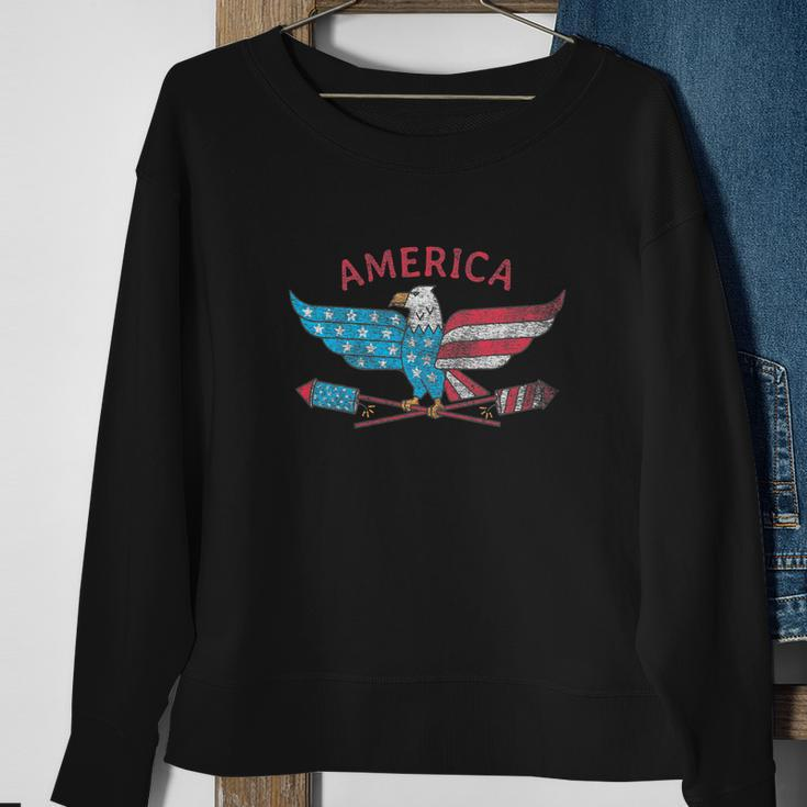 Funny 4Th Of July American Eagle Sweatshirt Gifts for Old Women