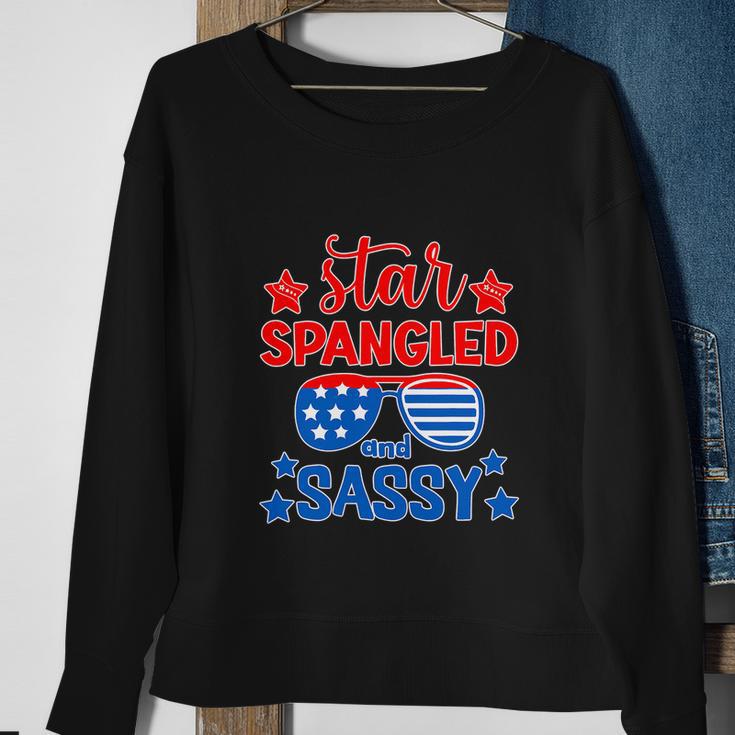 Funny 4Th Of July Star Spangled And Sassy Sweatshirt Gifts for Old Women