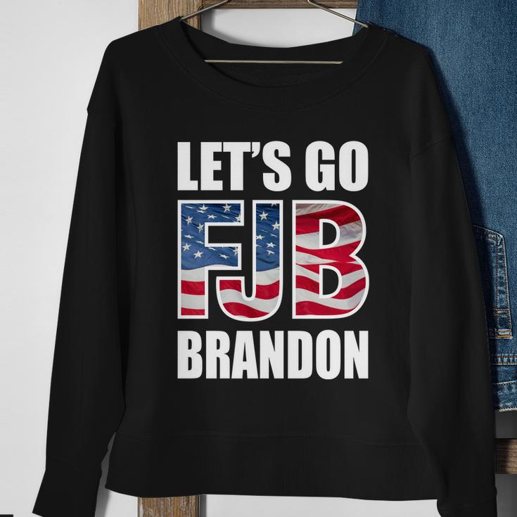 Funny Anti Biden Fjb Lets Go Brandon Fjb Flag Image Apparel Sweatshirt Gifts for Old Women