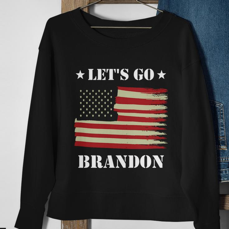 Funny Anti Biden Fjb Lets Go Brandon Let Go Brandon American Flag Republic Sweatshirt Gifts for Old Women