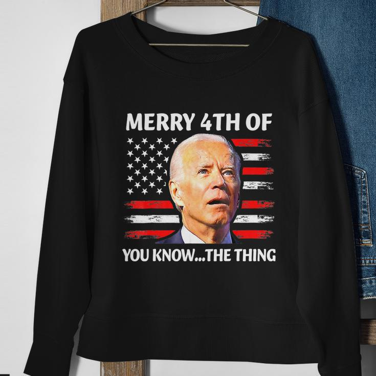 Funny Biden Confused Merry Happy 4Th Of You KnowThe Thing Sweatshirt Gifts for Old Women