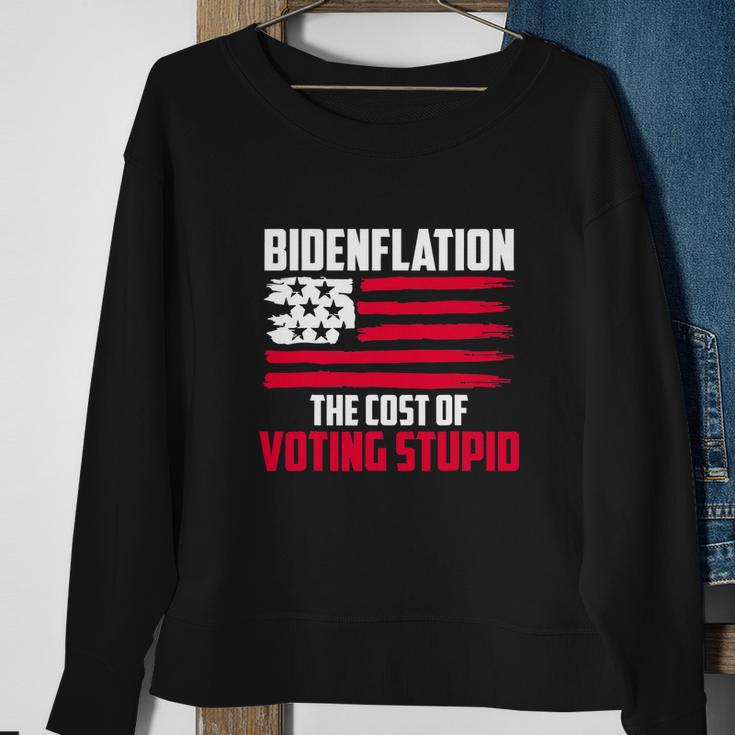 Funny Bidenflation The Cost Of Voting Stupid Anti Biden Sweatshirt Gifts for Old Women