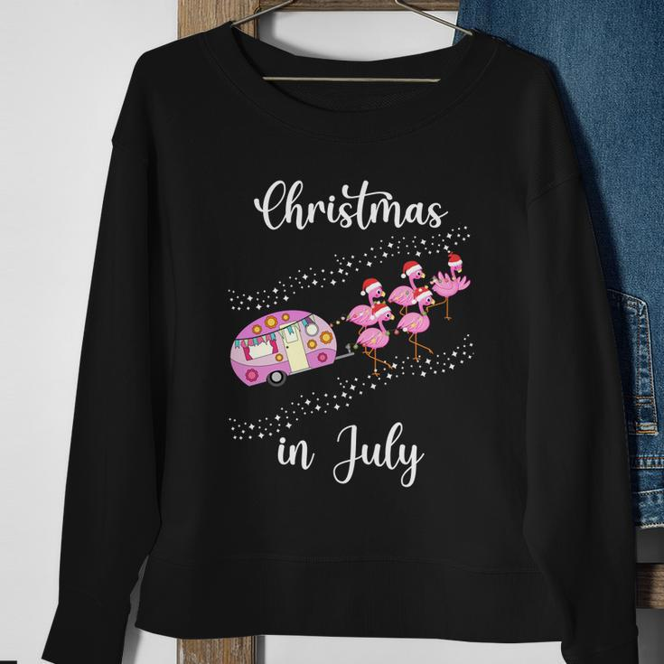 Funny Flamingo Pink Retro Camping Car Christmas In July Great Gift Sweatshirt Gifts for Old Women