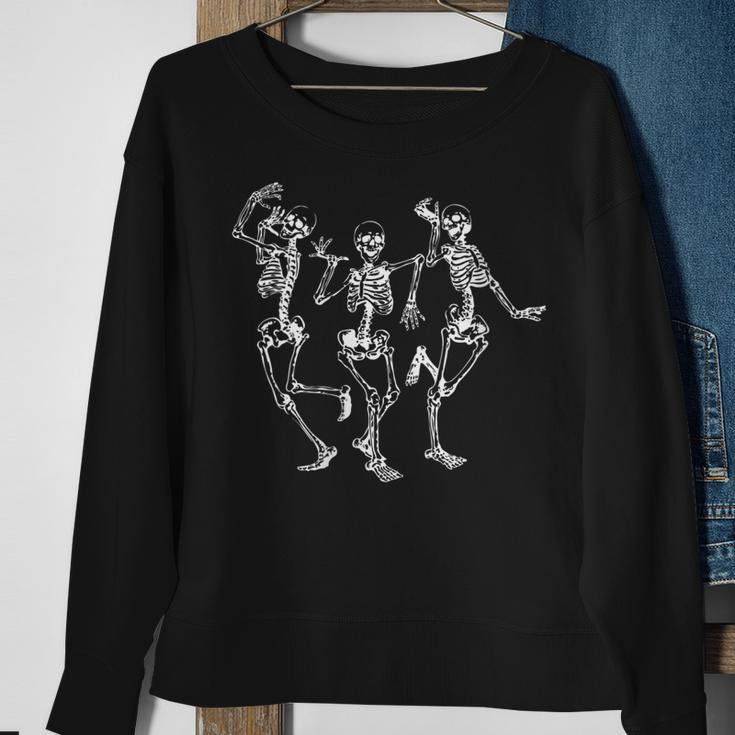 Funny Halloween Spooky Bones Skull Dancing Skeleton Sweatshirt Gifts for Old Women