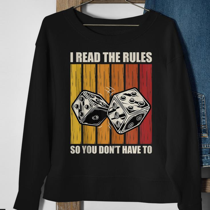 Funny I Read The Rules Board Game Night Board Game Night Sweatshirt Gifts for Old Women