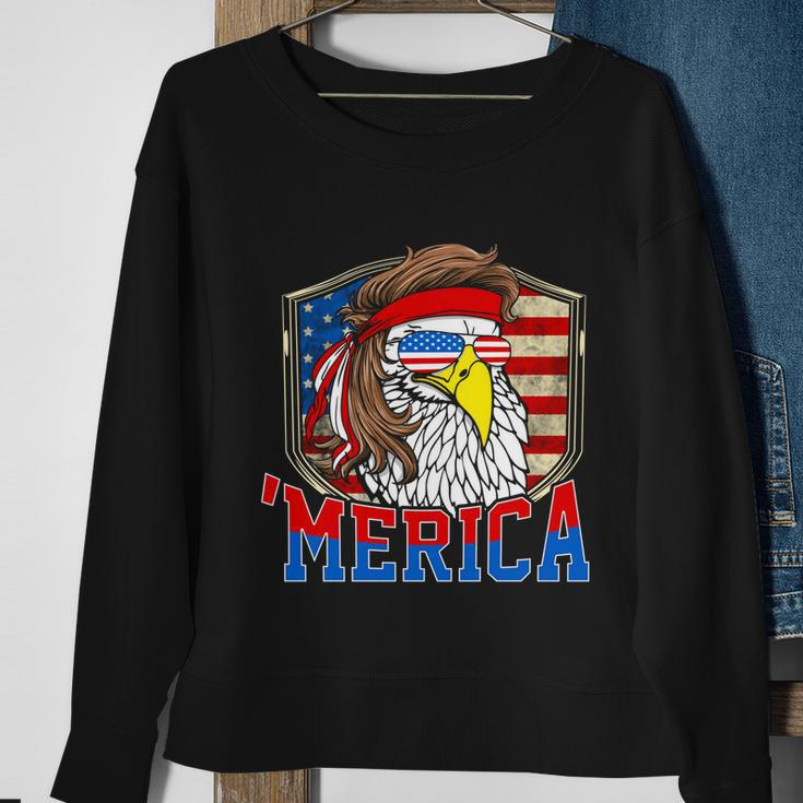 Funny July 4Th Cute Gift Merica 4Th Of July Bald Eagle Mullet Gift Sweatshirt Gifts for Old Women