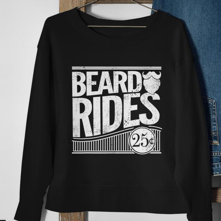 Funny Mens Beard Rides Gift Funny Vintage Distressed Mens Beard Gift Sweatshirt Gifts for Old Women