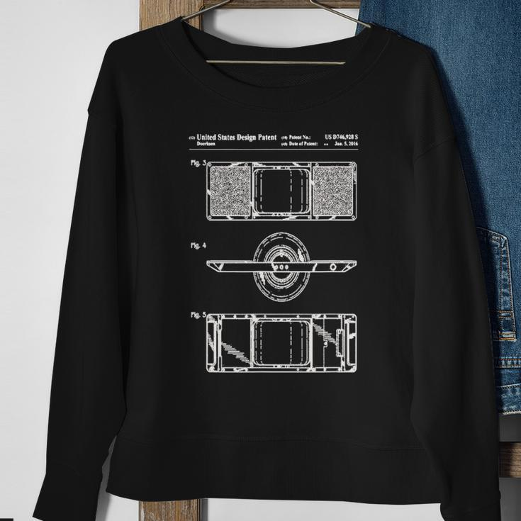 Funny Onewheel Retro Vintage Onewheel Patent Drawing Sweatshirt Gifts for Old Women