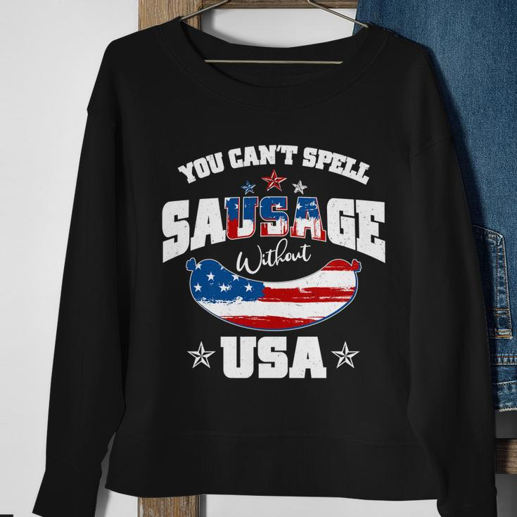 Funny You Cant Spell Sausage Without Usa Sweatshirt Gifts for Old Women