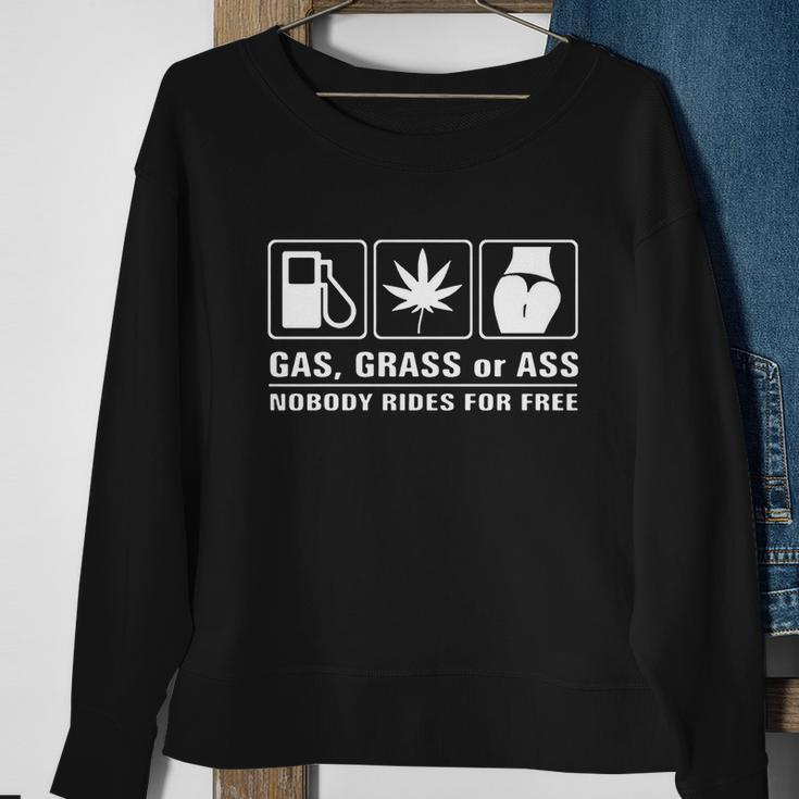 GasGrass Or Ass Sweatshirt Gifts for Old Women