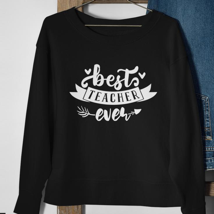 Gift For Teacher Best Teacher Ever_Tshirt_Black White Graphic Plus Size Shirt Sweatshirt Gifts for Old Women