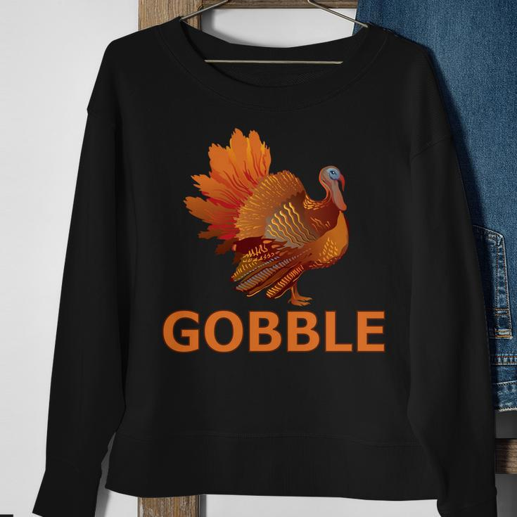 Gobble Turkey Thanksgiving Tshirt Sweatshirt Gifts for Old Women