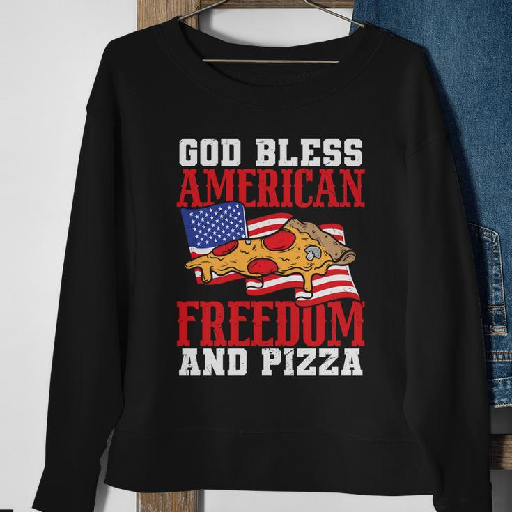God Bless American Freedom And Pizza Plus Size Shirt For Men Women And Family Sweatshirt Gifts for Old Women