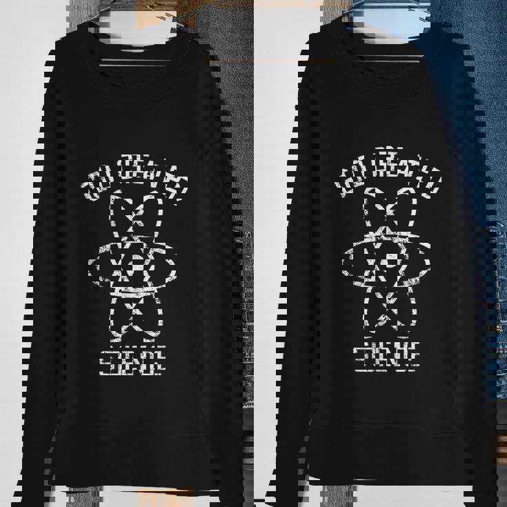 God Created Science Atom Intelligent Design Creation Graphic Design Printed Casual Daily Basic Sweatshirt Gifts for Old Women