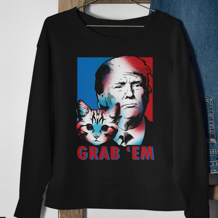 Grab Em Cat Funny Pro Trump Tshirt Sweatshirt Gifts for Old Women
