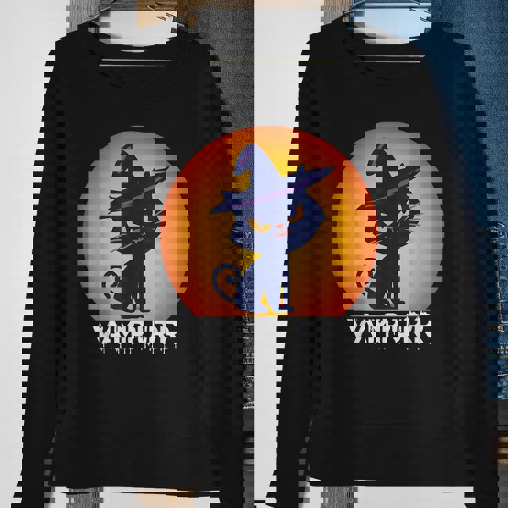Halloween 2021 Cat Vampurr Vampire Funny Costume Men Women Sweatshirt Graphic Print Unisex Gifts for Old Women