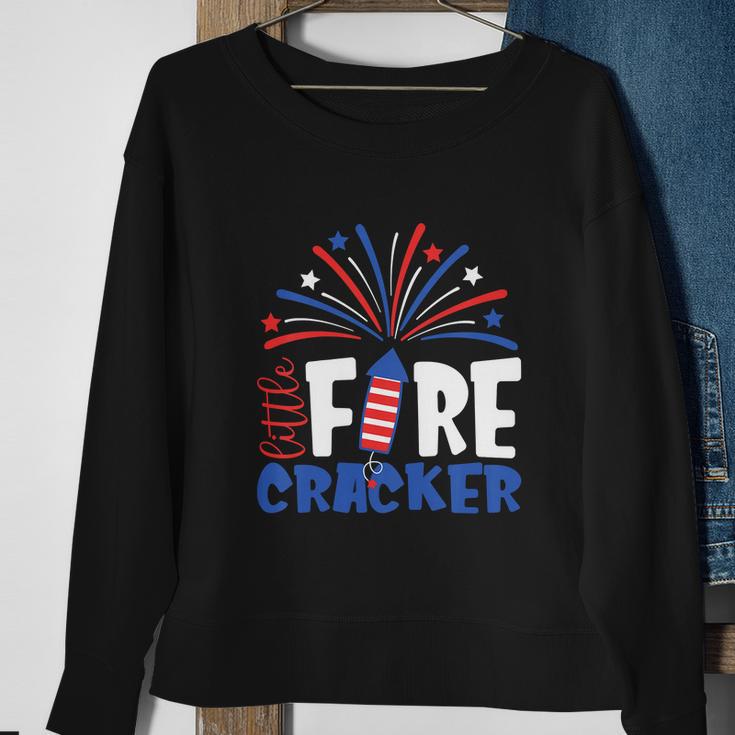 Happy 4Th Of July Little Firecracker Patriotic American Flag Sweatshirt Gifts for Old Women