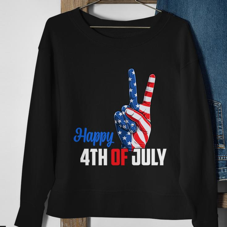 Happy 4Th Of July Peace America Independence Day Patriot Usa Gift Sweatshirt Gifts for Old Women