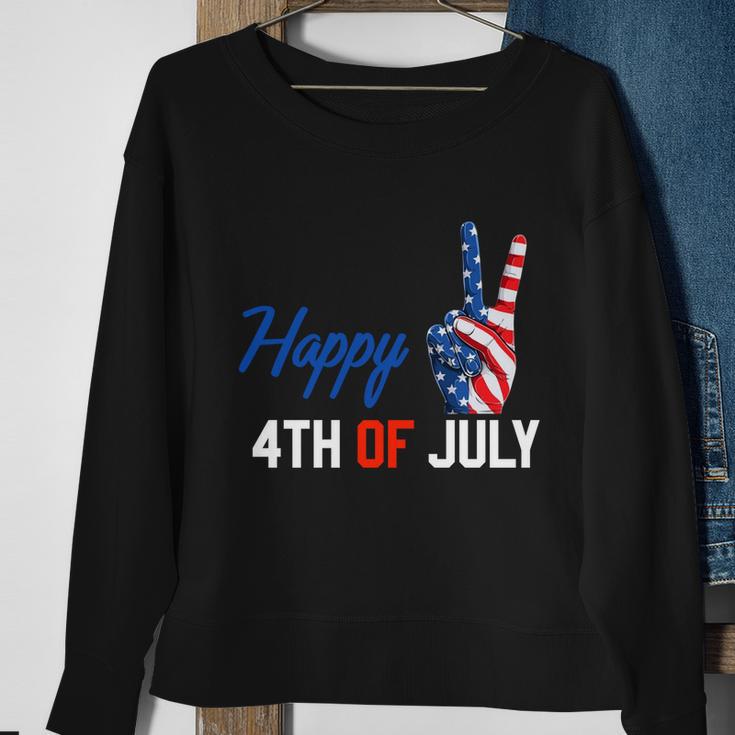 Happy 4Th Of July Peace America Independence Day Patriot Usa V2 Sweatshirt Gifts for Old Women