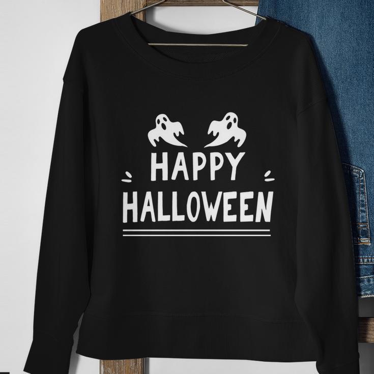 Happy Halloween Ghost Funny Halloween Quote Sweatshirt Gifts for Old Women