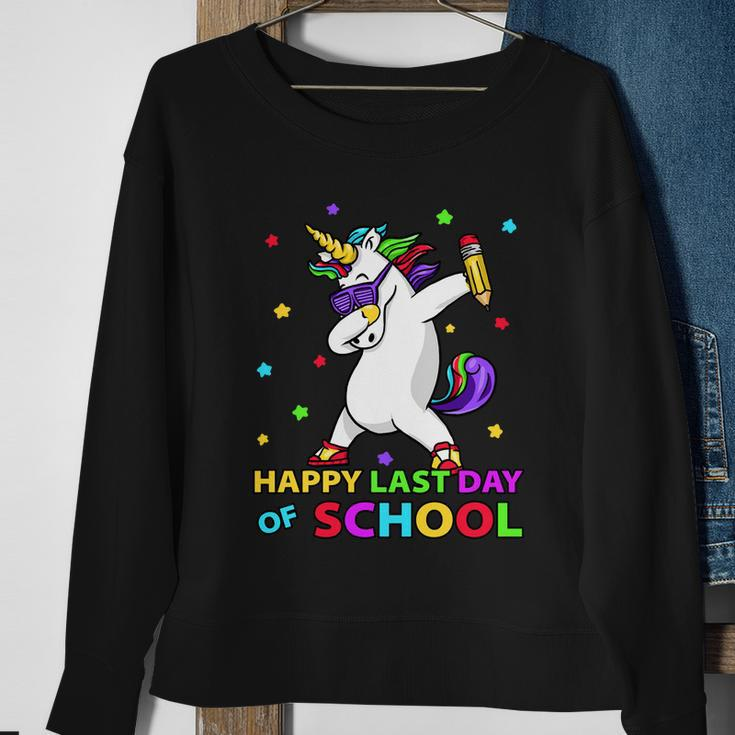 Happy Last Day Of School Funny Unicorn Cute Teacher Student Cute Gift Sweatshirt Gifts for Old Women