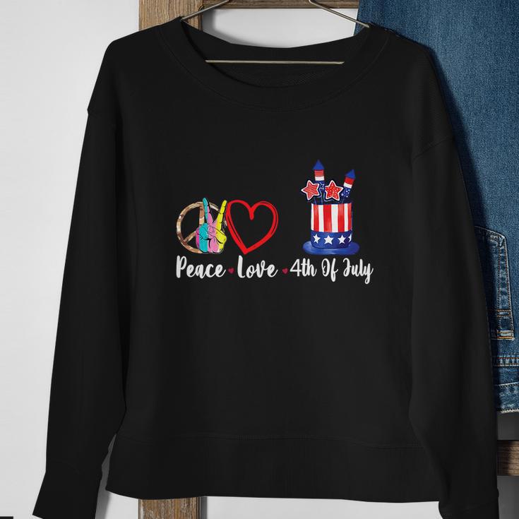 Happy Peace Love 4Th Of July Sublimation Sweatshirt Gifts for Old Women