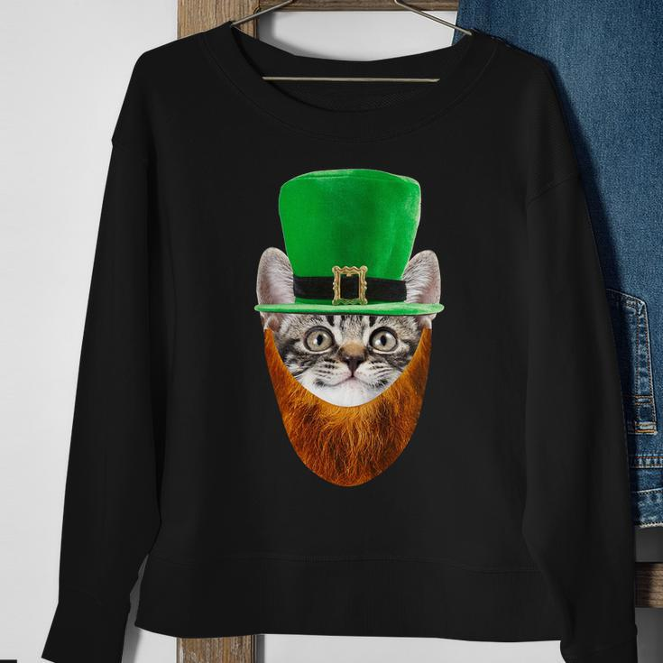 Happy St Catricks Day Funny Cat Ginger Beard St Patricks Day Tshirt Sweatshirt Gifts for Old Women