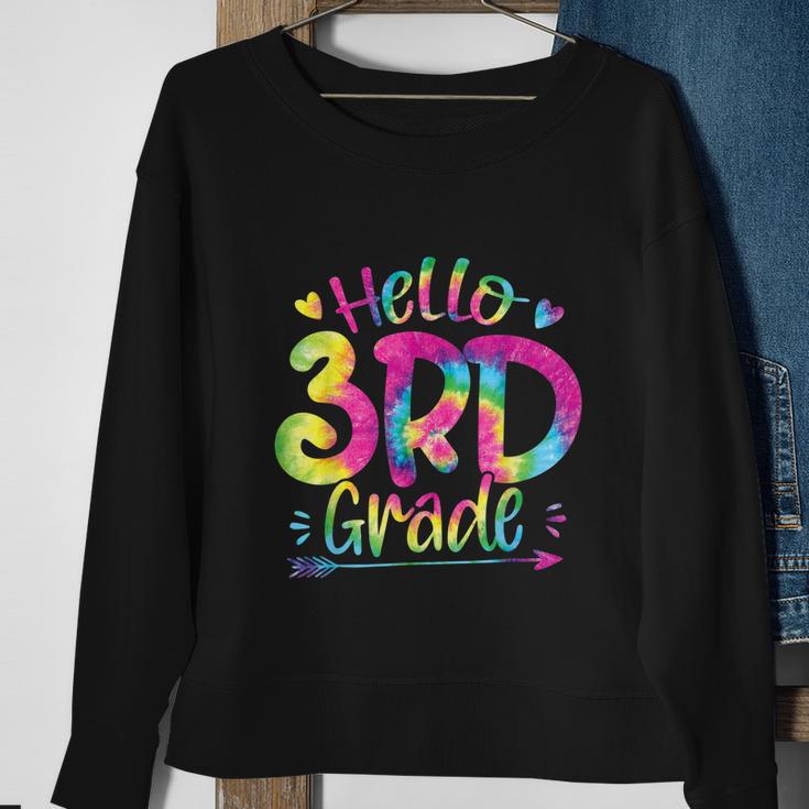 Hello 3Rd Grade Teachers Tie Dye Funny Back To School Sweatshirt Gifts for Old Women