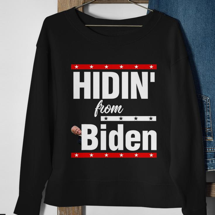 Hidin From Biden Shirt Creepy Joe Trump Campaign Gift Sweatshirt Gifts for Old Women