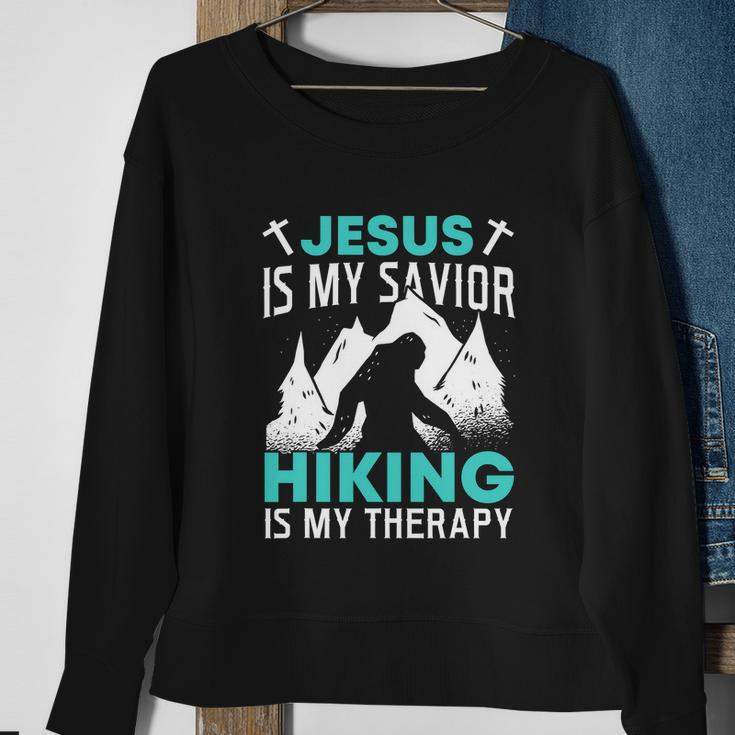 Hiking National Park Hike Mountain Funny Jesus Hiker Sweatshirt Gifts for Old Women