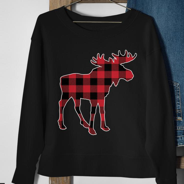 Holiday Plaid Moose Sweatshirt Gifts for Old Women