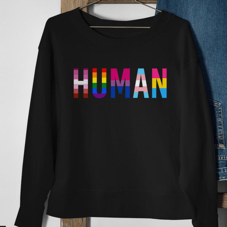 Human Lgbt Flag Gay Pride Month Transgender Rainbow Lesbian Gift Tshirt Sweatshirt Gifts for Old Women
