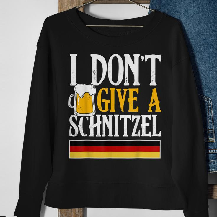 I Dont Give A Schnitzel German Beer Wurst Funny Oktoberfest Men Women Sweatshirt Graphic Print Unisex Gifts for Old Women
