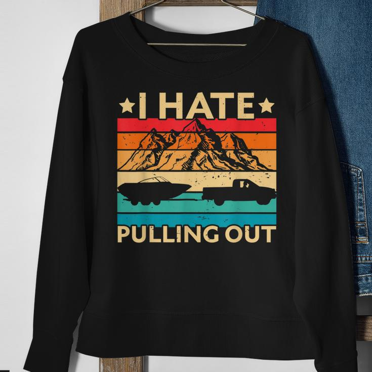 I Hate Pulling Out Boat Captain Funny Boating Retro V2 Men Women Sweatshirt Graphic Print Unisex Gifts for Old Women